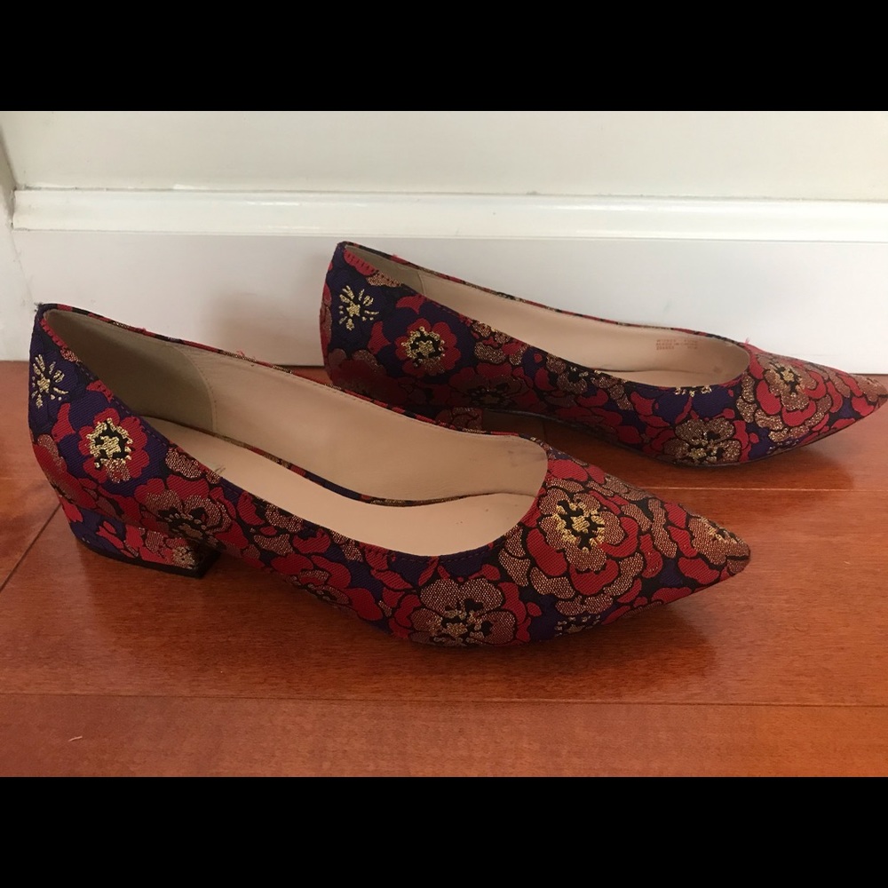 Cole Haan, brocade, flat.
